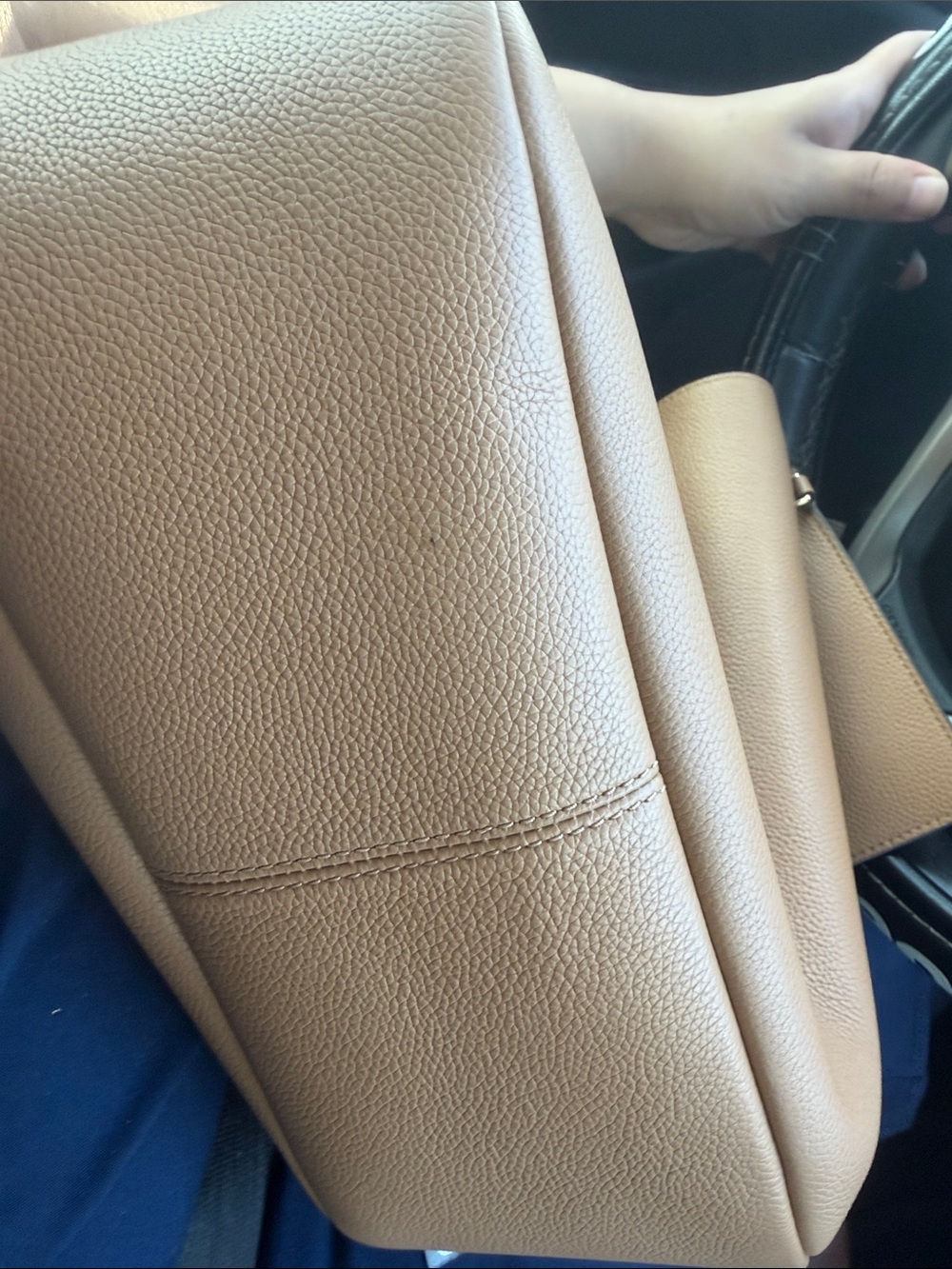 Tory Burch Beige Pebbled Leather Shoulder Bag - Picture 7 of 7